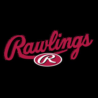 Rawlings logo featuring red script text with oval R emblem on black background